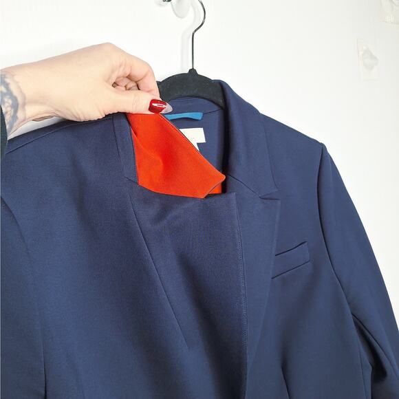Boden Smyth Blazer Jacket US 12R UK 16R Navy Ponte Stretch Jersey Career Preppy - Picture 8 of 13